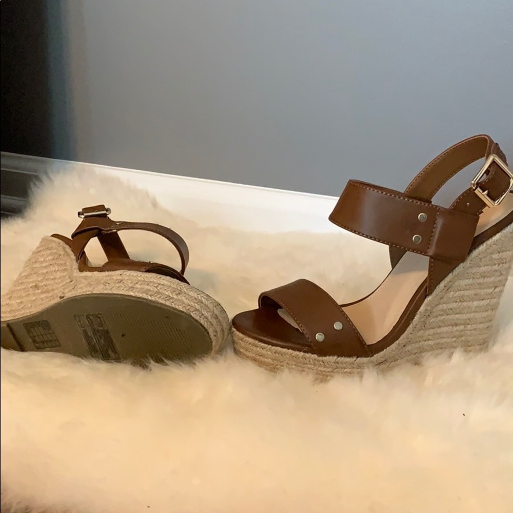 Forever 21 Espadrille Wedges brown/tan -sz 6